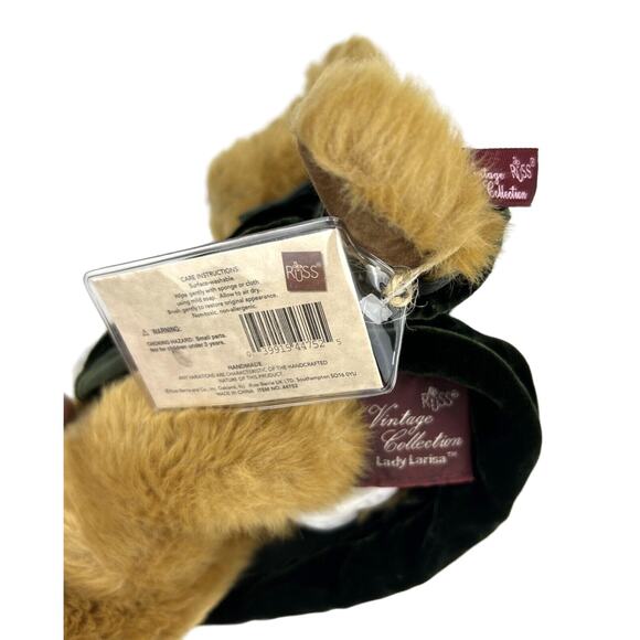 Russ Vtg Collection 11" Teddy Bear Green Velvet Dress Lady Larissa Certificate - Picture 8 of 10